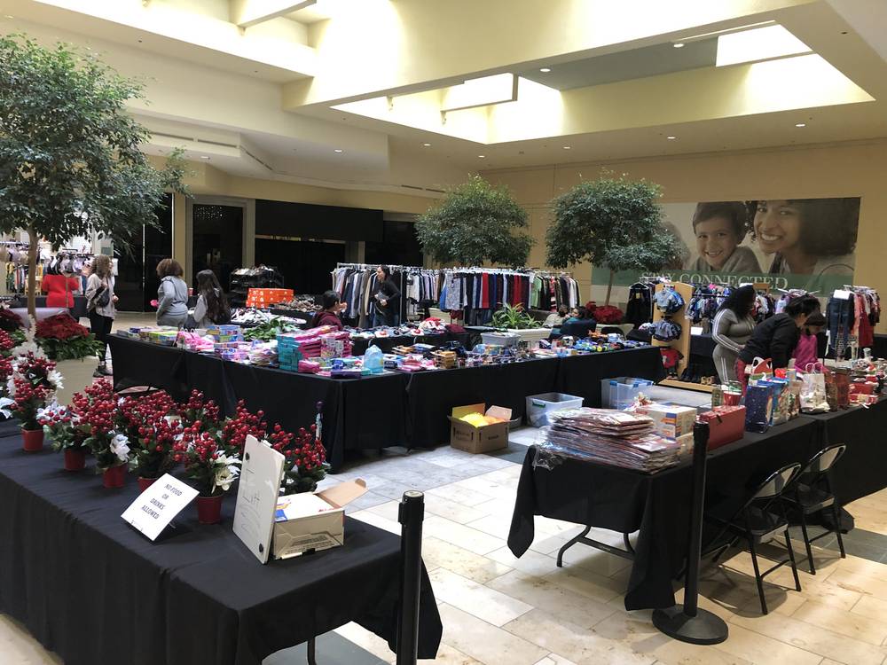 Giveaway Setup — Clothing & Toy Tables