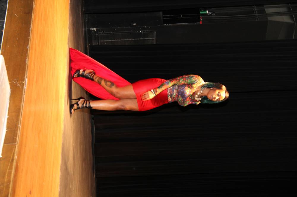 Runway Look — Floral Top & Red Skirt