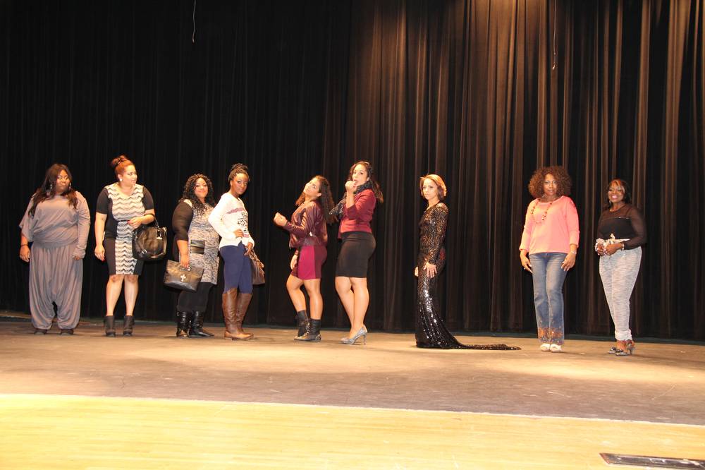 Models Lined Up on Stage